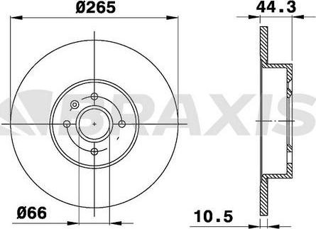 Braxis AE0304 - Тормозной диск autospares.lv