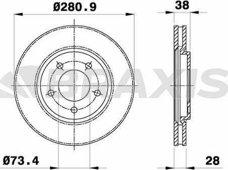 Braxis AE0306 - Тормозной диск autospares.lv