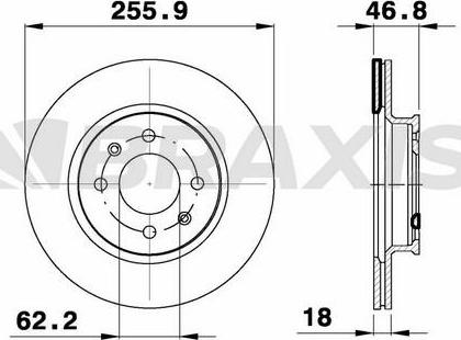 Braxis AE0308 - Тормозной диск autospares.lv