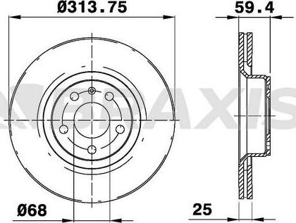 Braxis AE0302 - Тормозной диск autospares.lv