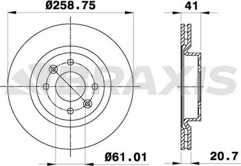 Braxis AE0307 - Тормозной диск autospares.lv