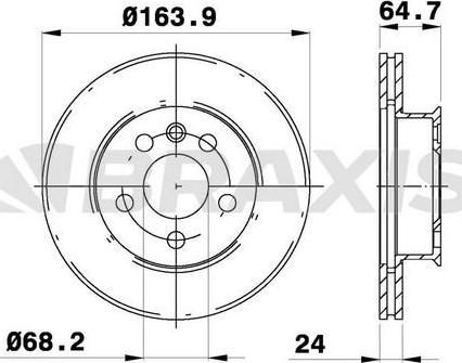 Braxis AE0315 - Тормозной диск autospares.lv