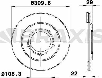 Braxis AE0311 - Тормозной диск autospares.lv