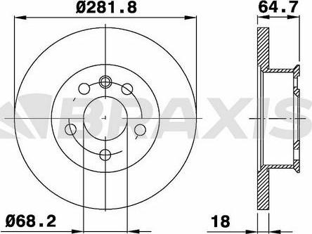 Braxis AE0313 - Тормозной диск autospares.lv