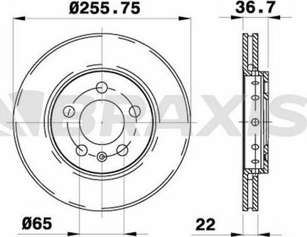 Braxis AE0312 - Тормозной диск autospares.lv