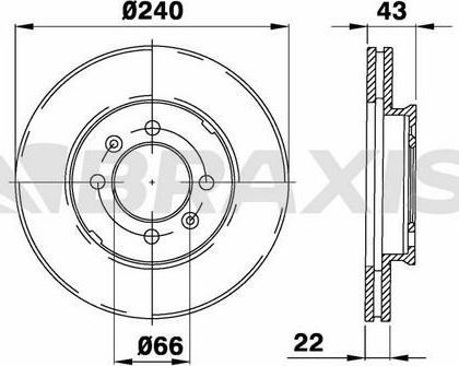 Braxis AE0389 - Тормозной диск autospares.lv