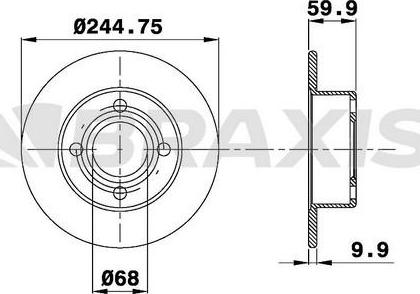 Braxis AE0385 - Тормозной диск autospares.lv