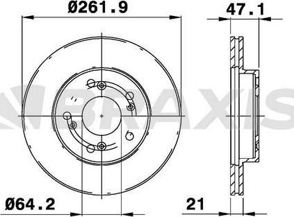 Braxis AE0388 - Тормозной диск autospares.lv