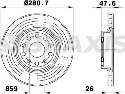 Braxis AE0383 - Тормозной диск autospares.lv