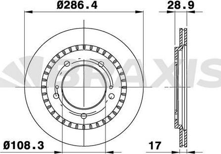 Braxis AE0387 - Тормозной диск autospares.lv