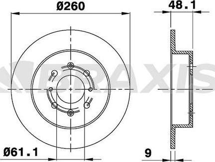 Braxis AE0339 - Тормозной диск autospares.lv