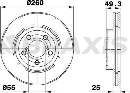 Braxis AE0331 - Тормозной диск autospares.lv