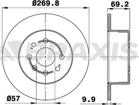 Braxis AE0321 - Тормозной диск autospares.lv