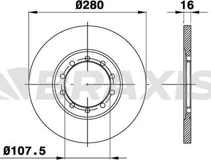 Braxis AE0374 - Тормозной диск autospares.lv