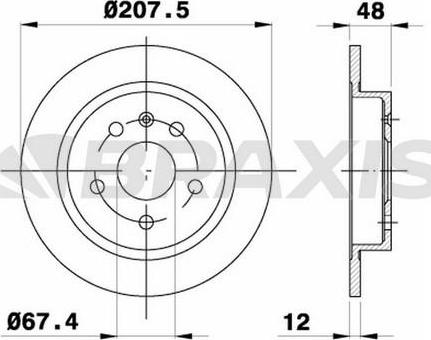 Braxis AE0370 - Тормозной диск autospares.lv