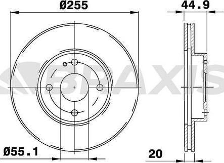 Braxis AE0378 - Тормозной диск autospares.lv