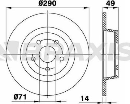 Braxis AE0248 - Тормозной диск autospares.lv