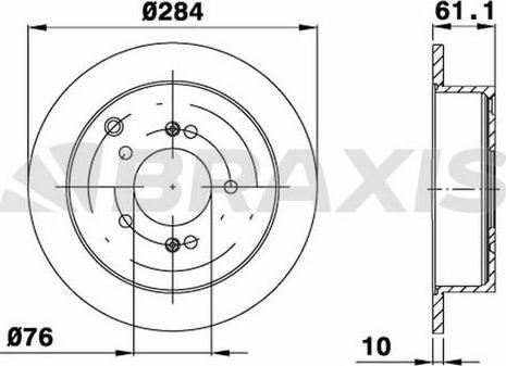 Braxis AE0243 - Тормозной диск autospares.lv