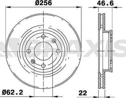 Braxis AE0247 - Тормозной диск autospares.lv