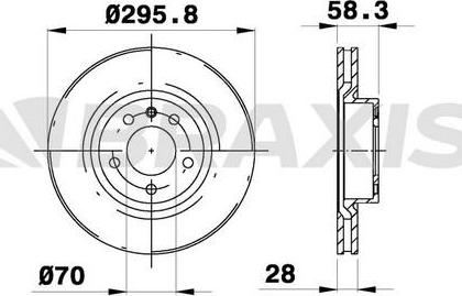 Braxis AE0259 - Тормозной диск autospares.lv