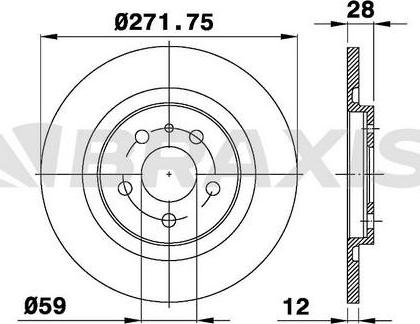 Braxis AE0254 - Тормозной диск autospares.lv