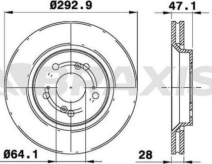 Braxis AE0255 - Тормозной диск autospares.lv