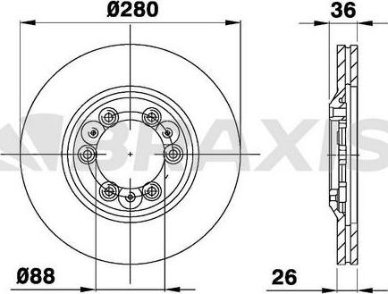 Braxis AE0251 - Тормозной диск autospares.lv