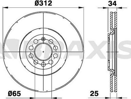 Braxis AE0253 - Тормозной диск autospares.lv