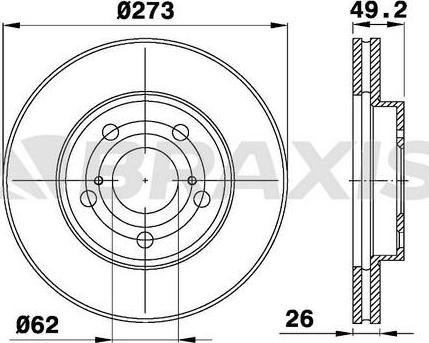 Braxis AE0257 - Тормозной диск autospares.lv