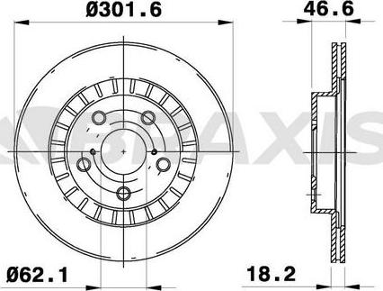 Braxis AE0269 - Тормозной диск autospares.lv