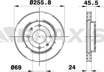 Braxis AE0265 - Тормозной диск autospares.lv