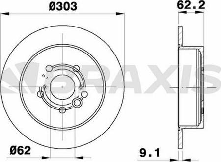 Braxis AE0263 - Тормозной диск autospares.lv