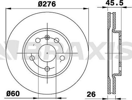 Braxis AE0201 - Тормозной диск autospares.lv