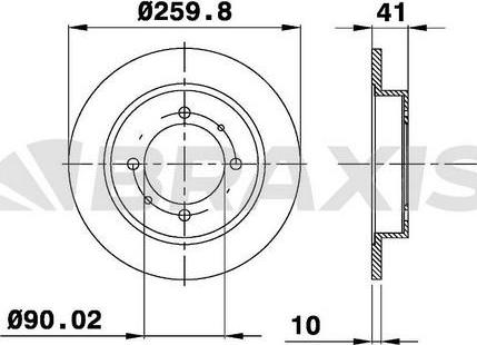 Braxis AE0208 - Тормозной диск autospares.lv