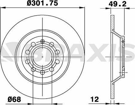 Braxis AE0214 - Тормозной диск autospares.lv