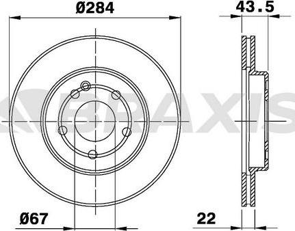 Braxis AE0216 - Тормозной диск autospares.lv