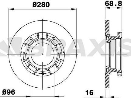 Braxis AE0210 - Тормозной диск autospares.lv