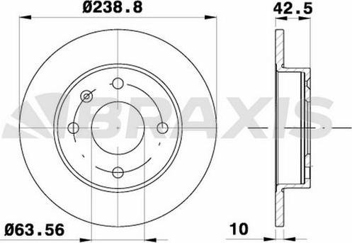 Braxis AE0213 - Тормозной диск autospares.lv