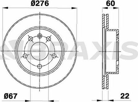 Braxis AE0285 - Тормозной диск autospares.lv