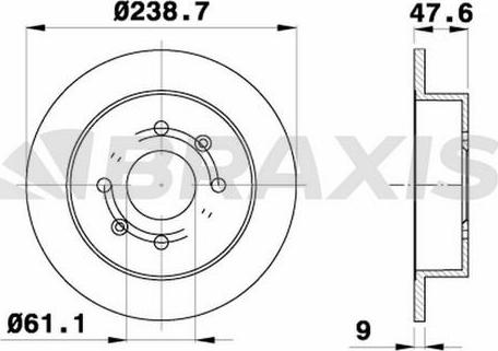 Braxis AE0280 - Тормозной диск autospares.lv