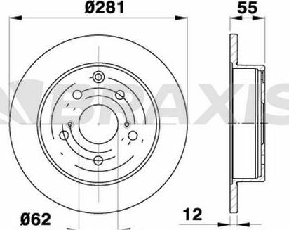 Braxis AE0281 - Тормозной диск autospares.lv