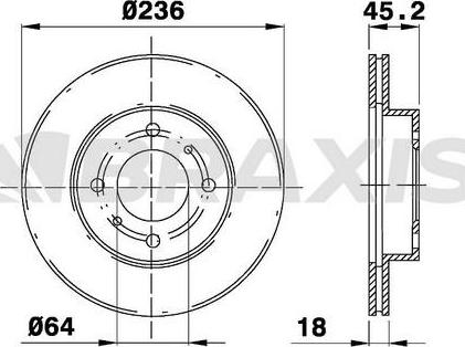 Braxis AE0288 - Тормозной диск autospares.lv