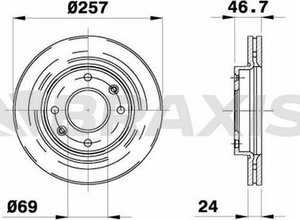 Braxis AE0287 - Тормозной диск autospares.lv