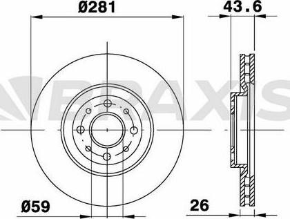 Braxis AE0235 - Тормозной диск autospares.lv