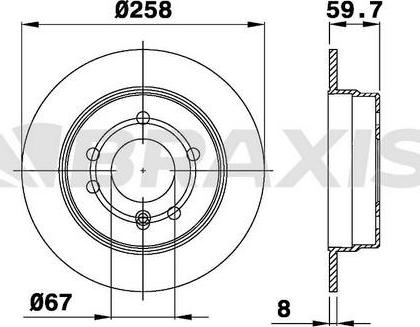 Braxis AE0236 - Тормозной диск autospares.lv