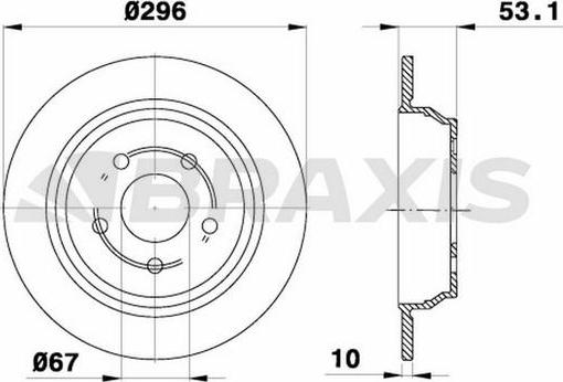 Braxis AE0230 - Тормозной диск autospares.lv