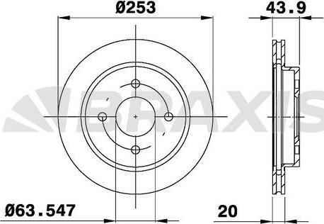 Braxis AE0232 - Тормозной диск autospares.lv