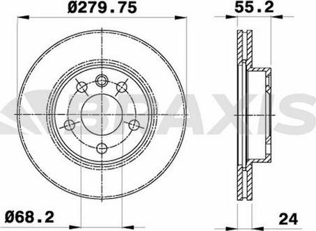 Braxis AE0237 - Тормозной диск autospares.lv