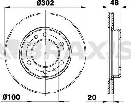 Braxis AE0224 - Тормозной диск autospares.lv