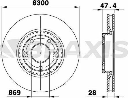 Braxis AE0274 - Тормозной диск autospares.lv